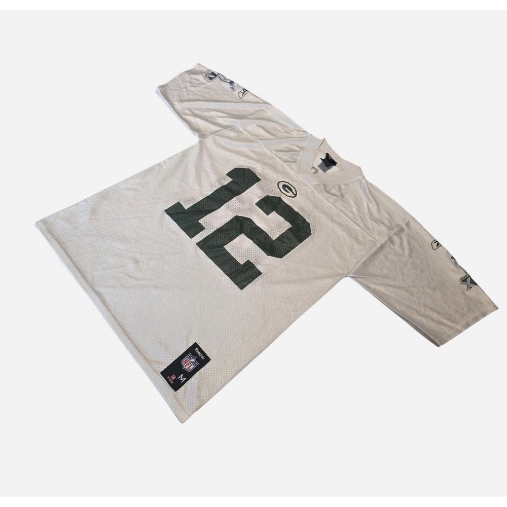NFL Reebok Green Bay Packers White Jersey #12 Aaron Rodgers - Medium